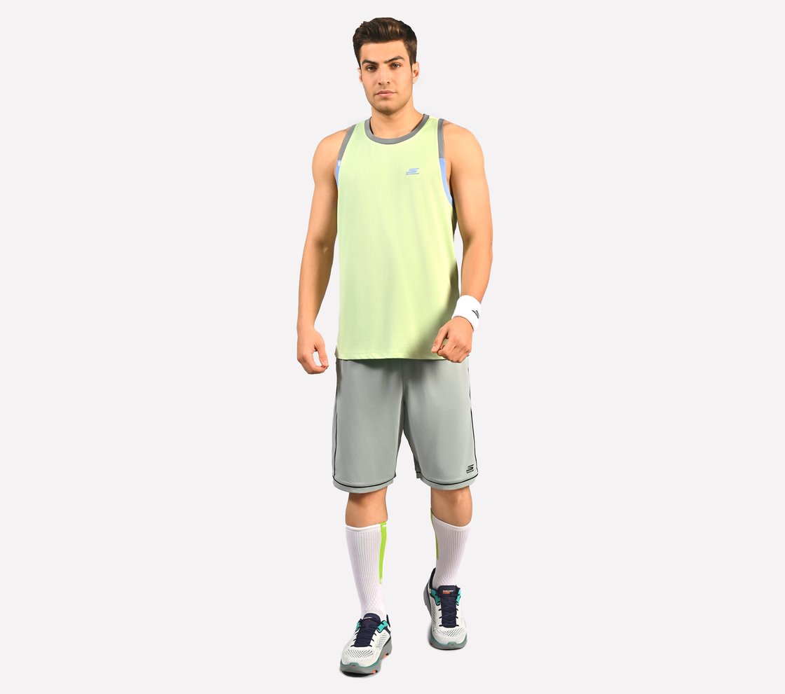 CONTRAST PIPING DETAIL SHORTS, CHARCOAL/LT. GRAY Apparel Right View