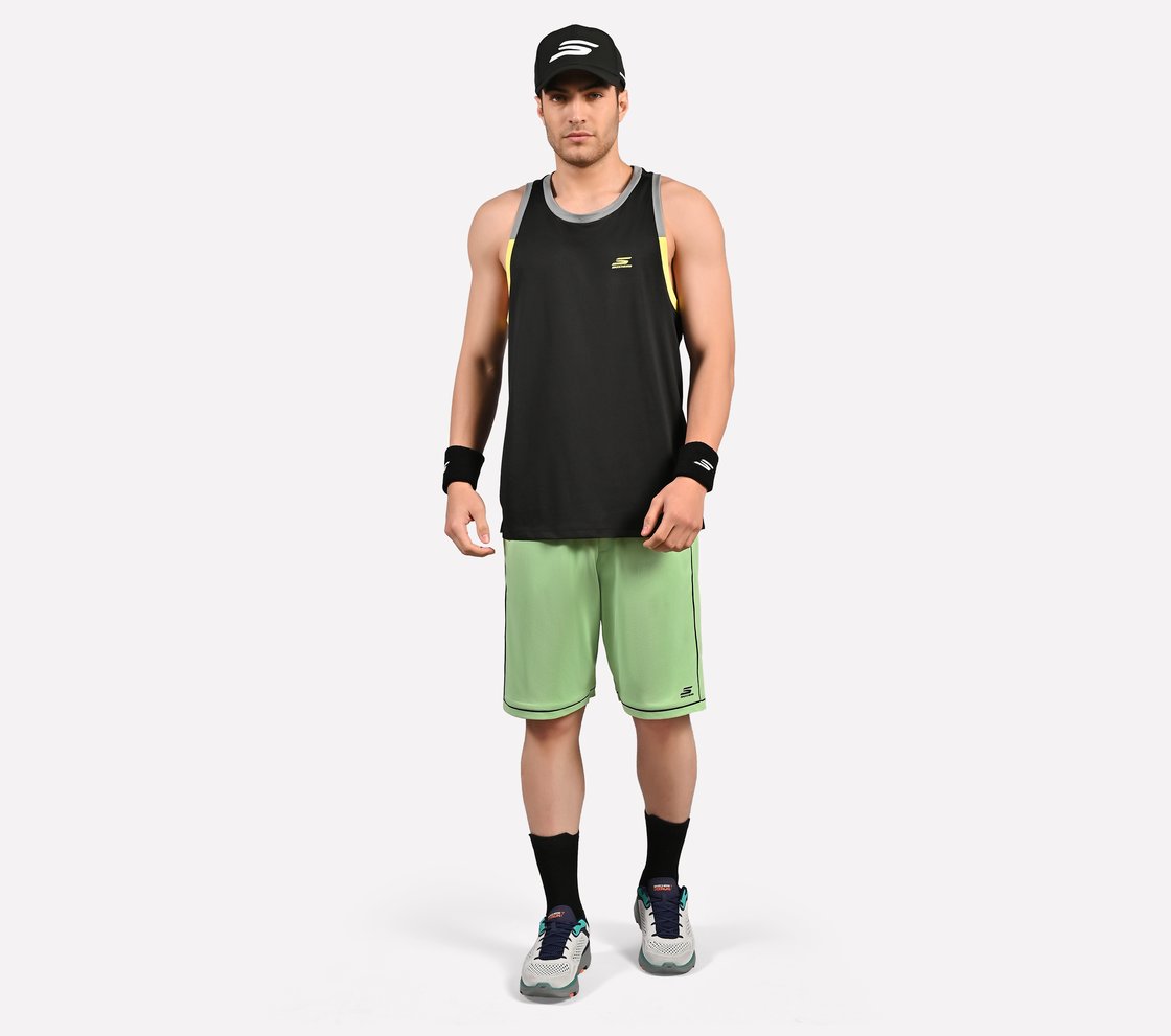 CONTRAST PIPING DETAIL SHORTS, LIGHT GREEN Apparel Right View
