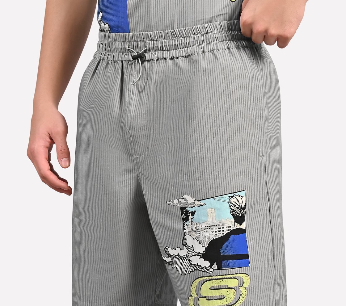 MENS ANIME STREET SHORTS, STONE/NATURAL Apparel Right View