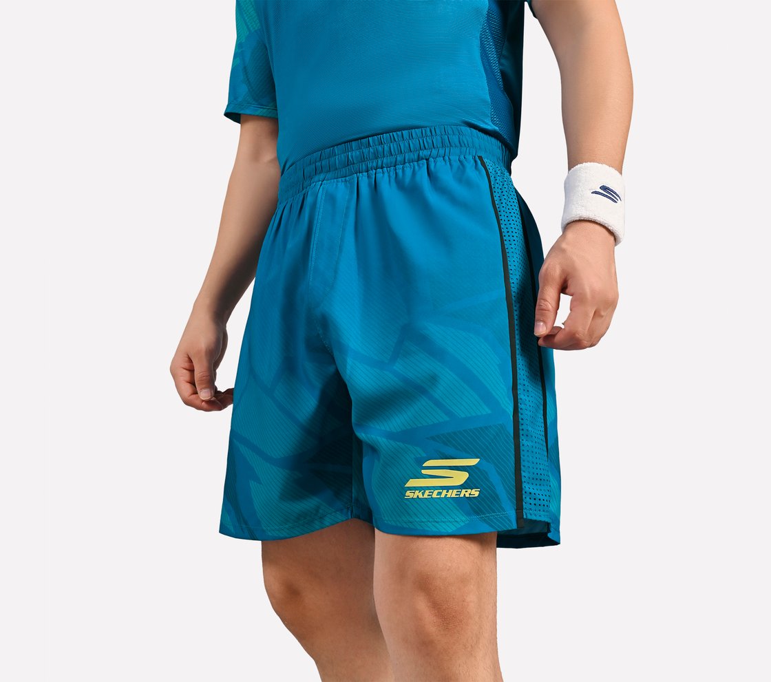 PICKLEBALL PERFORMANCE SHORTS, PERIWINKLE/AQUA Apparel Top View