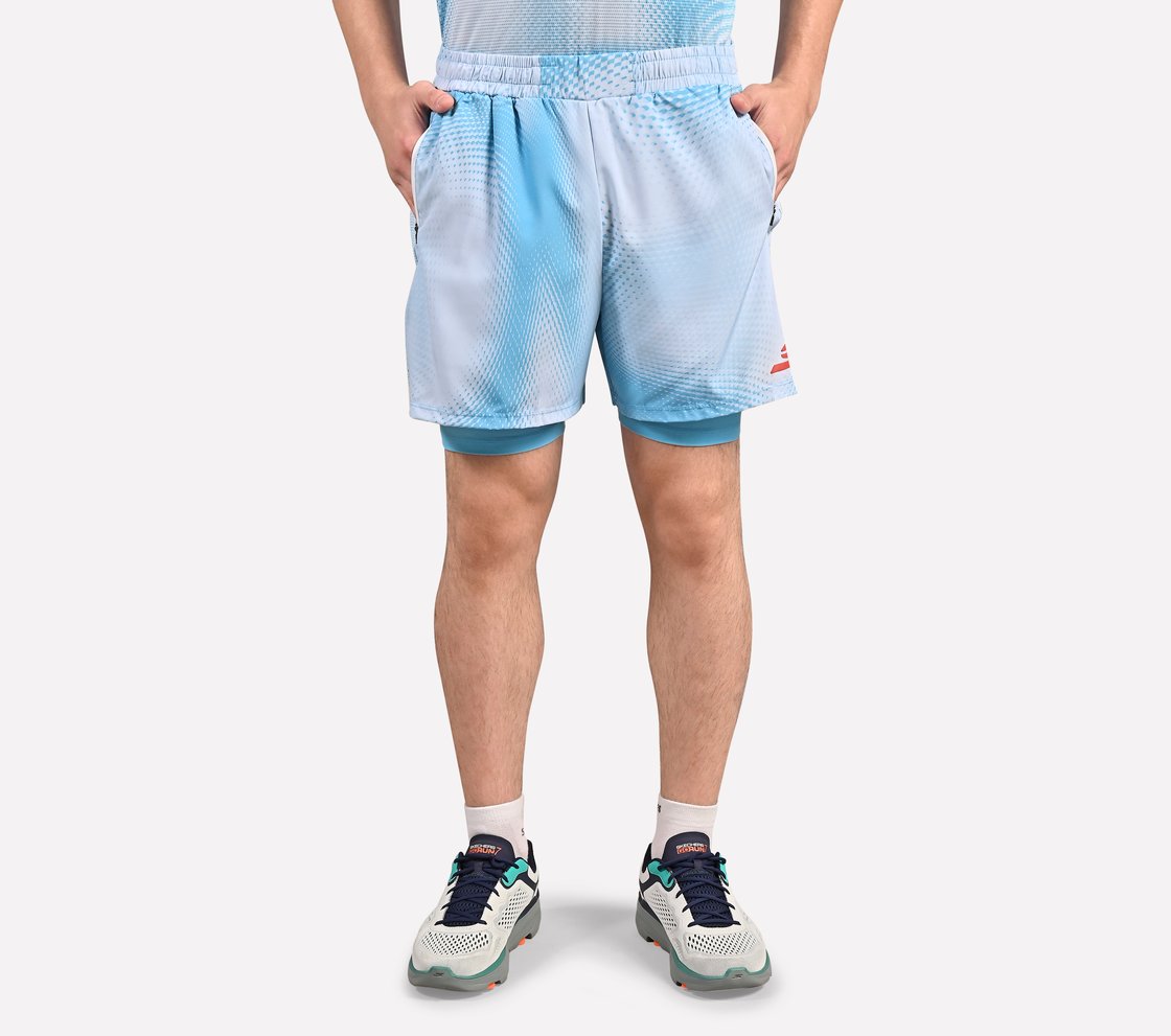 SKECHERS MENS SOCCER 2-IN-1 SHORTS, 