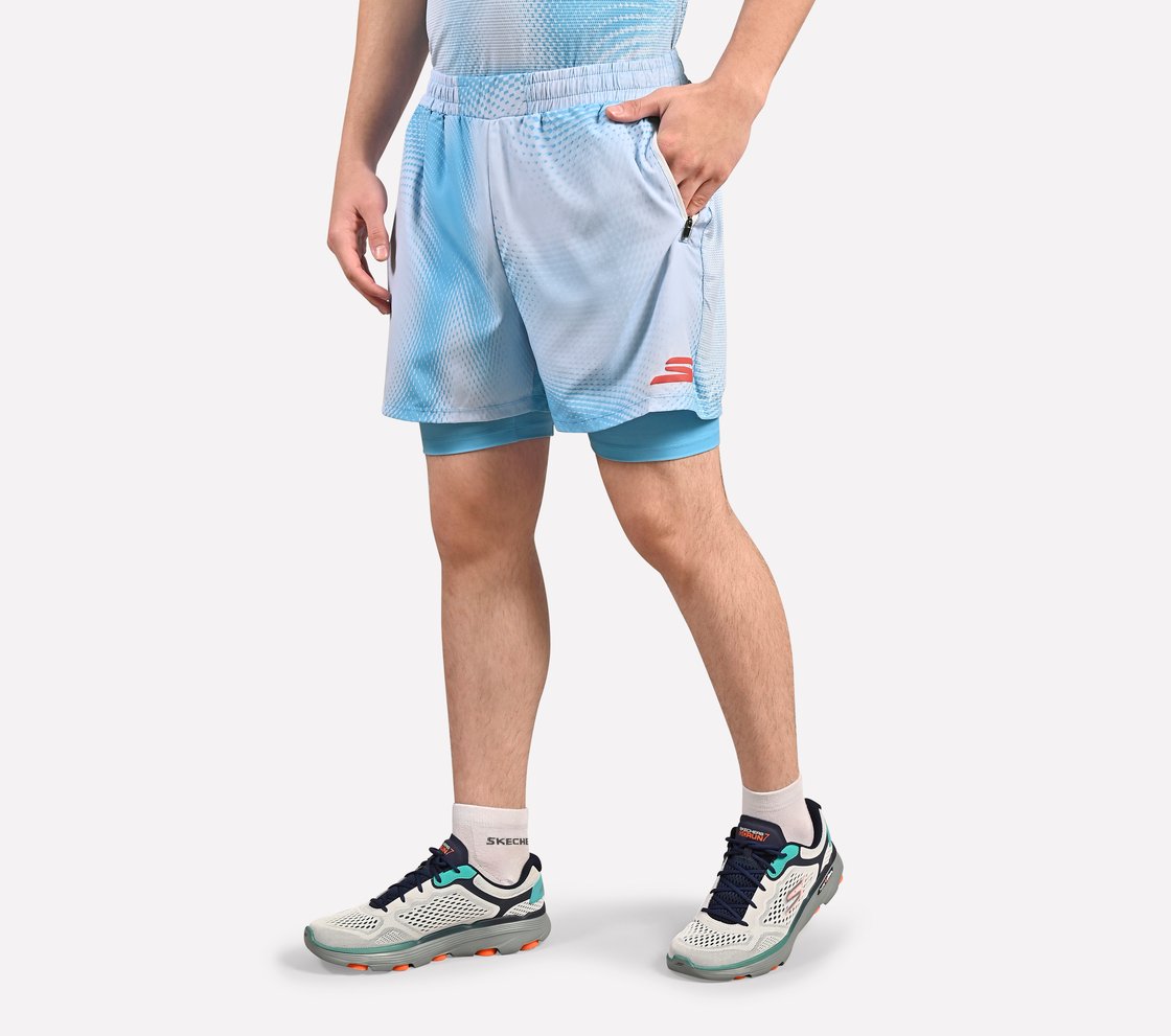 SKECHERS MENS SOCCER 2-IN-1 SHORTS, 