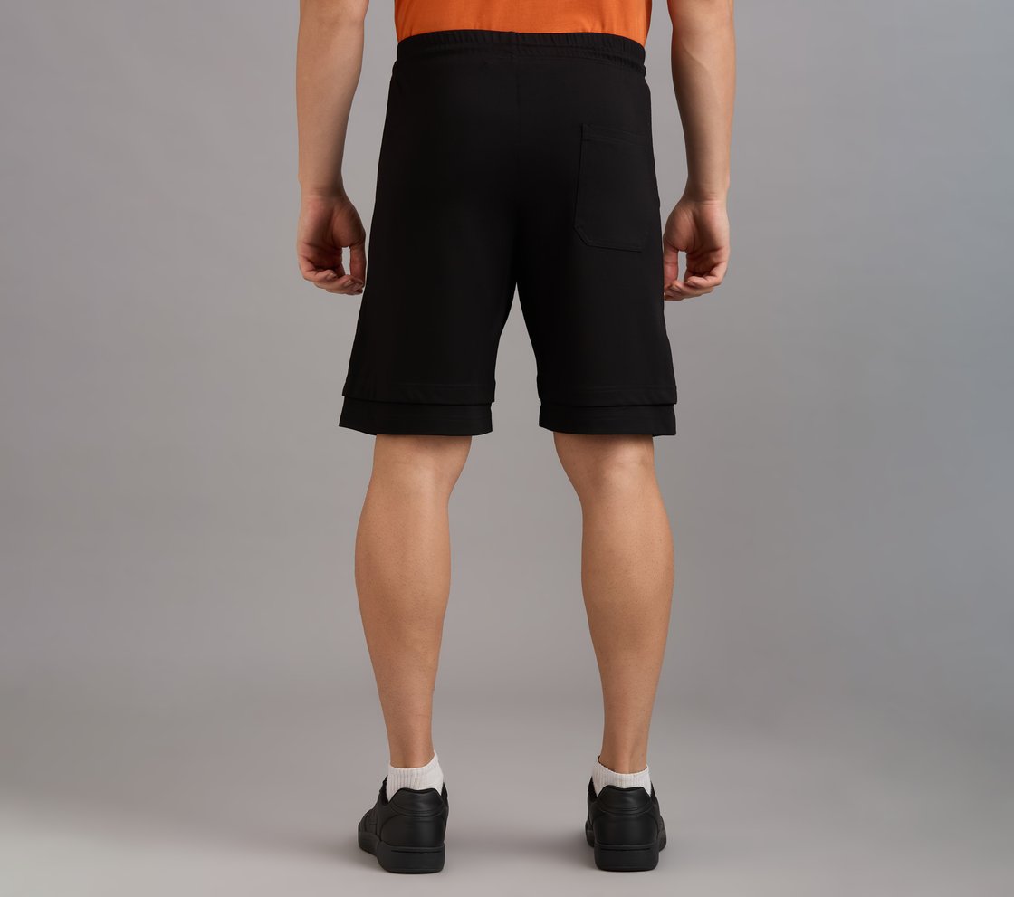 PATCH POCKET SHORTS, BLACK