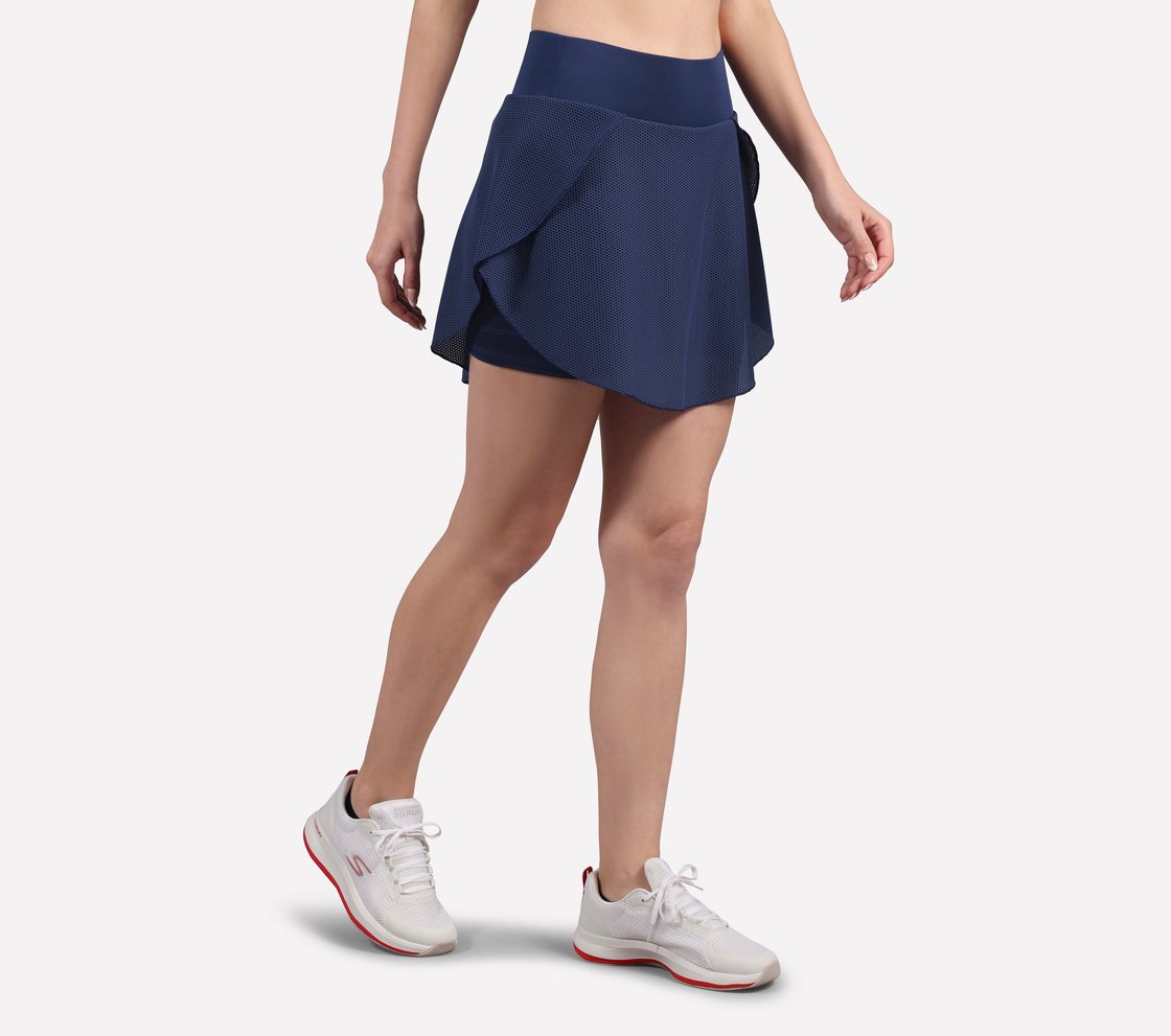 POPCORN FABRIC SKORT, LT.GRAY/NAVY