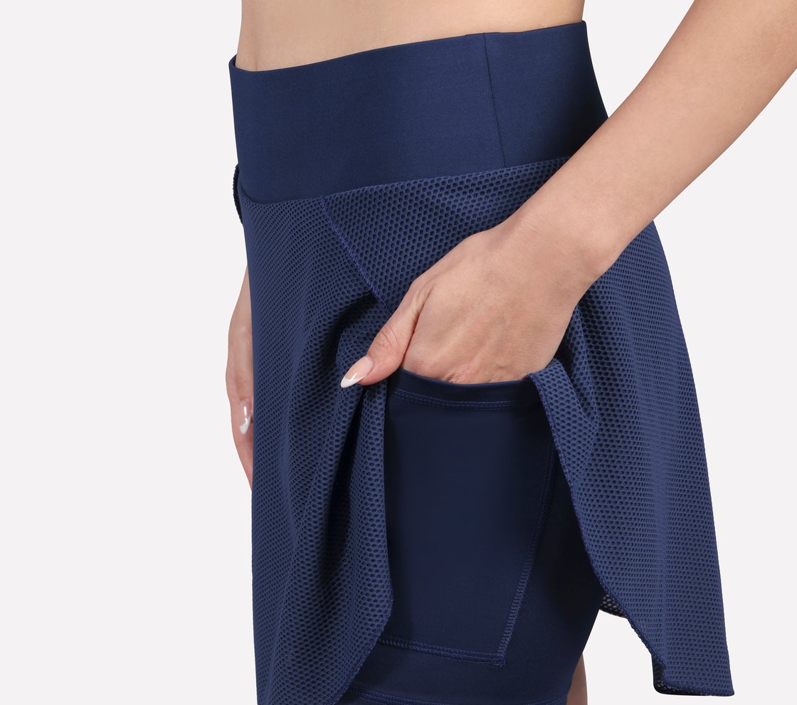 POPCORN FABRIC SKORT, LT.GRAY/NAVY Apparel Left View