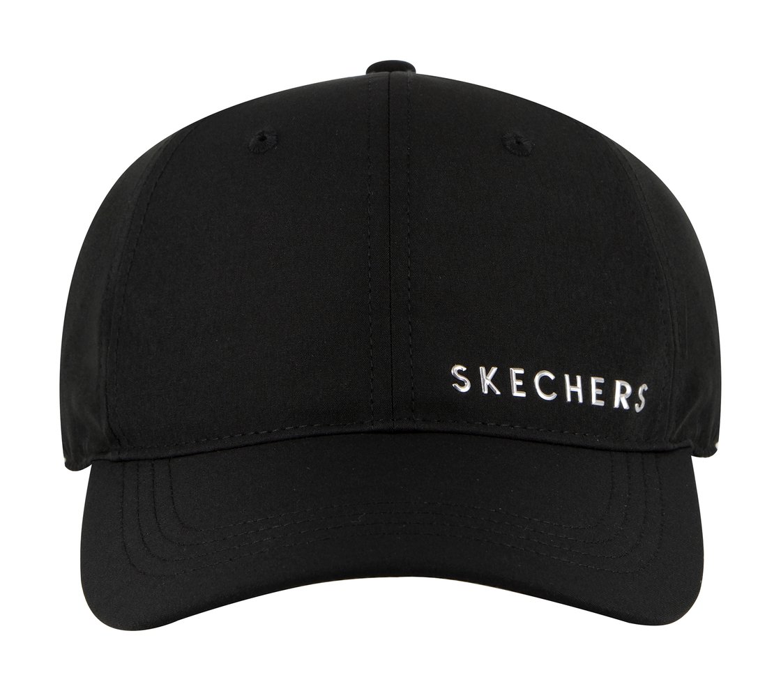 SKECH-SHINE FOIL BASEBALL HAT, BBBBLACK