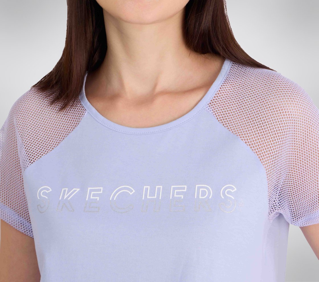 RAGLAN MESH SLEEVES TOP, LAVENDER Apparel Right View