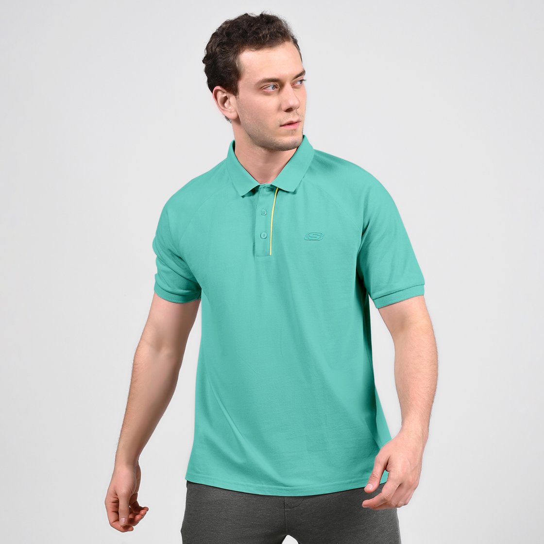 OASIS TIPPING POLO, AQUA/LIME