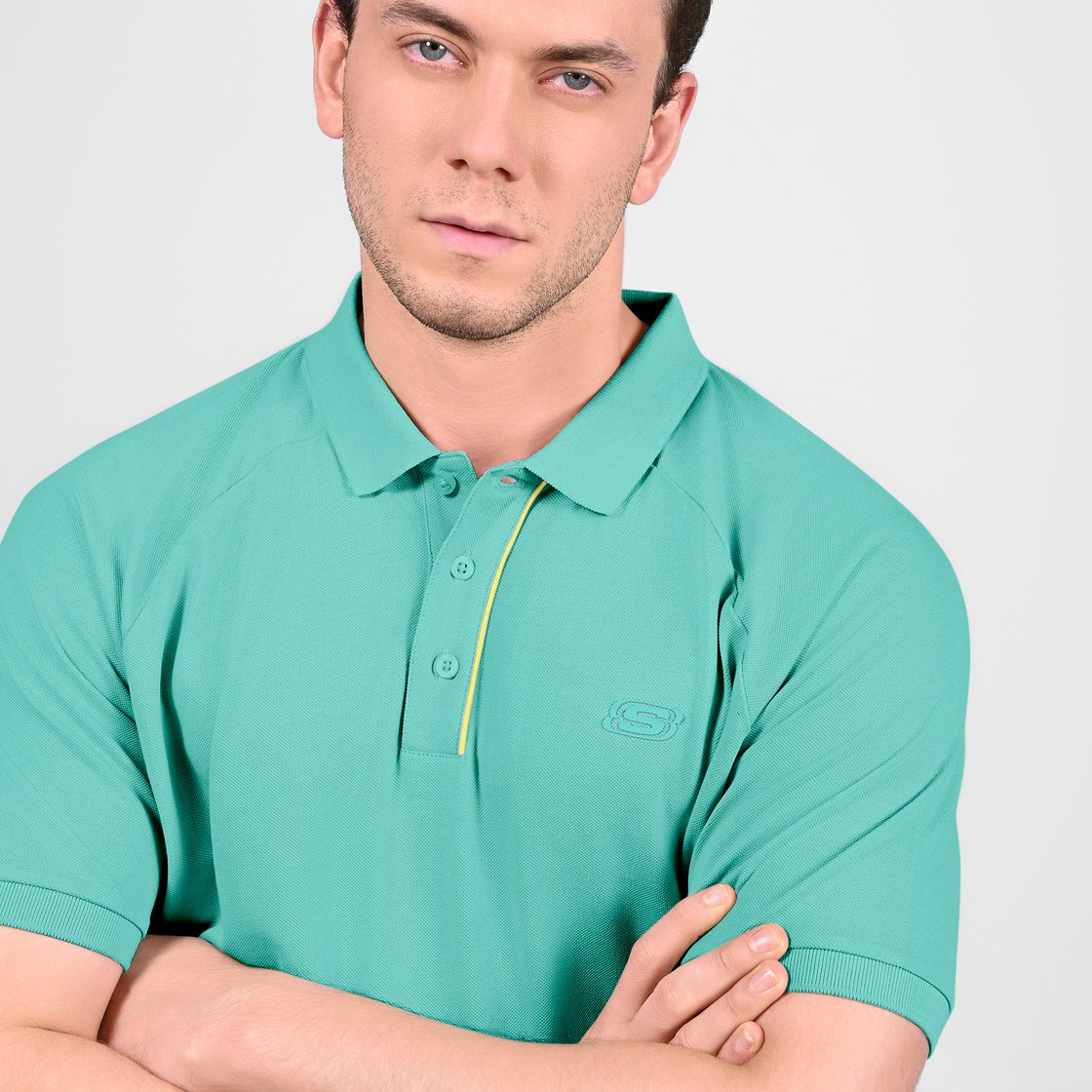 OASIS TIPPING POLO, AQUA/LIME