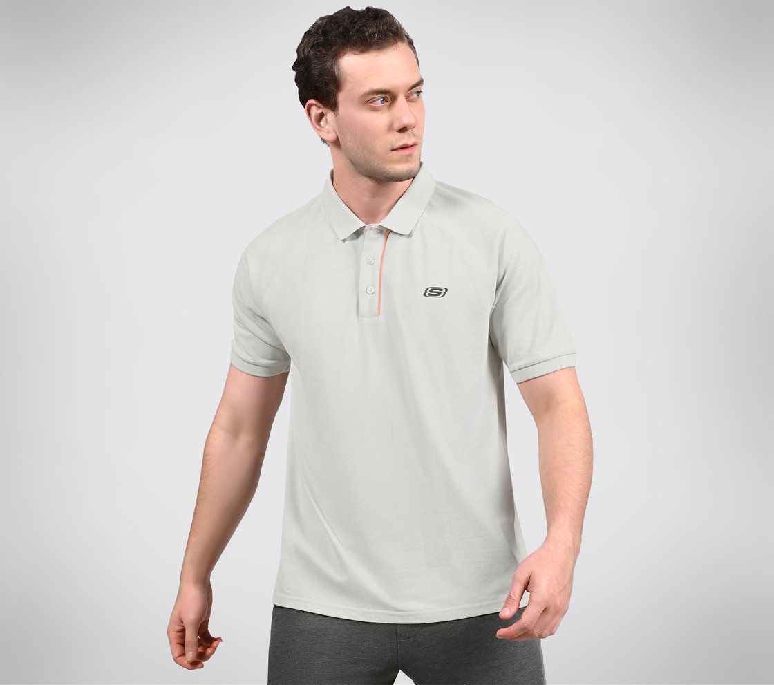 OASIS TIPPING POLO, GREY/LAVENDER Apparel Lateral View