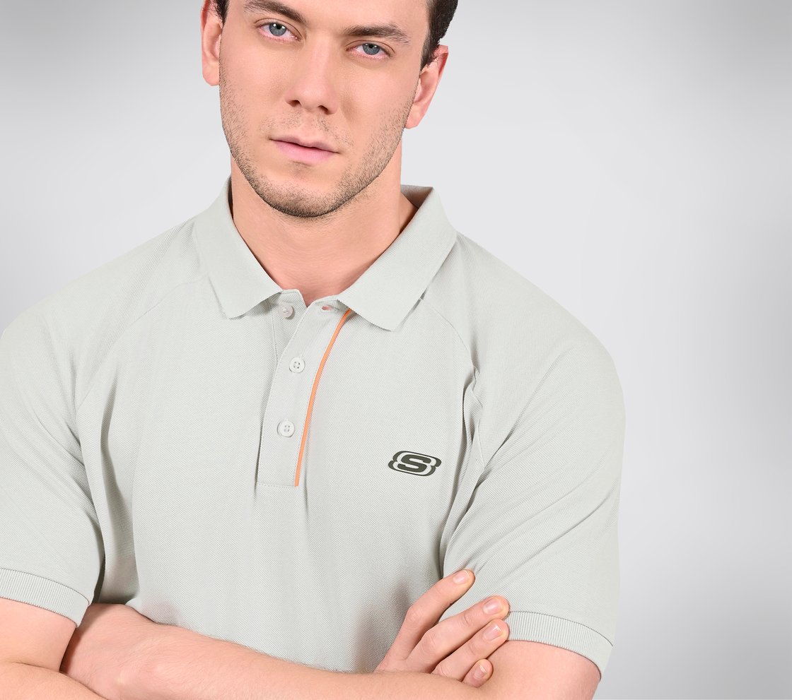 OASIS TIPPING POLO, GREY/LAVENDER Apparel Right View