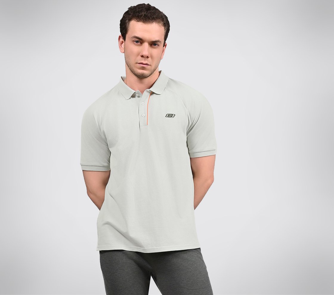 OASIS TIPPING POLO, GREY/LAVENDER Apparel Right View