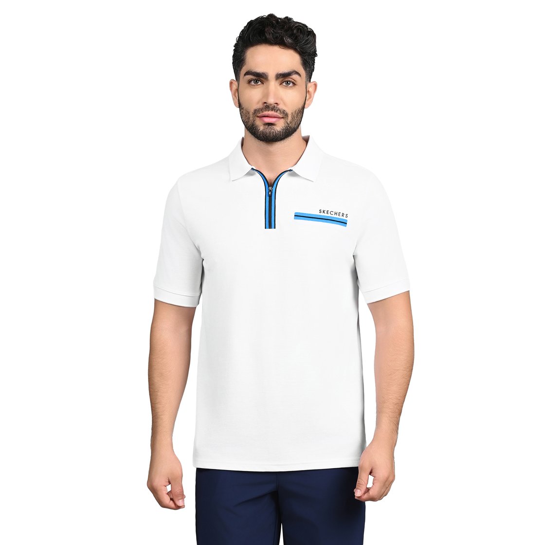OASIS TWILL PLACKET POLO, WWWHITE