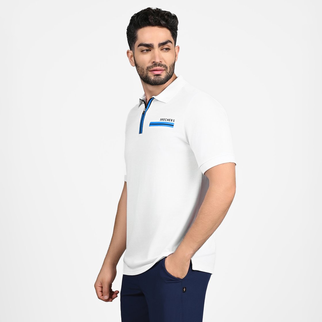 OASIS TWILL PLACKET POLO, WWWHITE