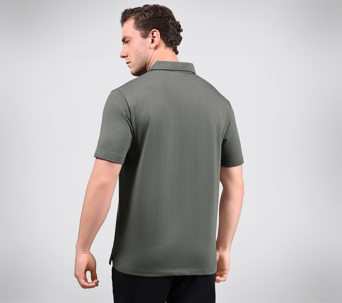 EARTH TERRY POLO, PURPLE/GREY Apparel Left View