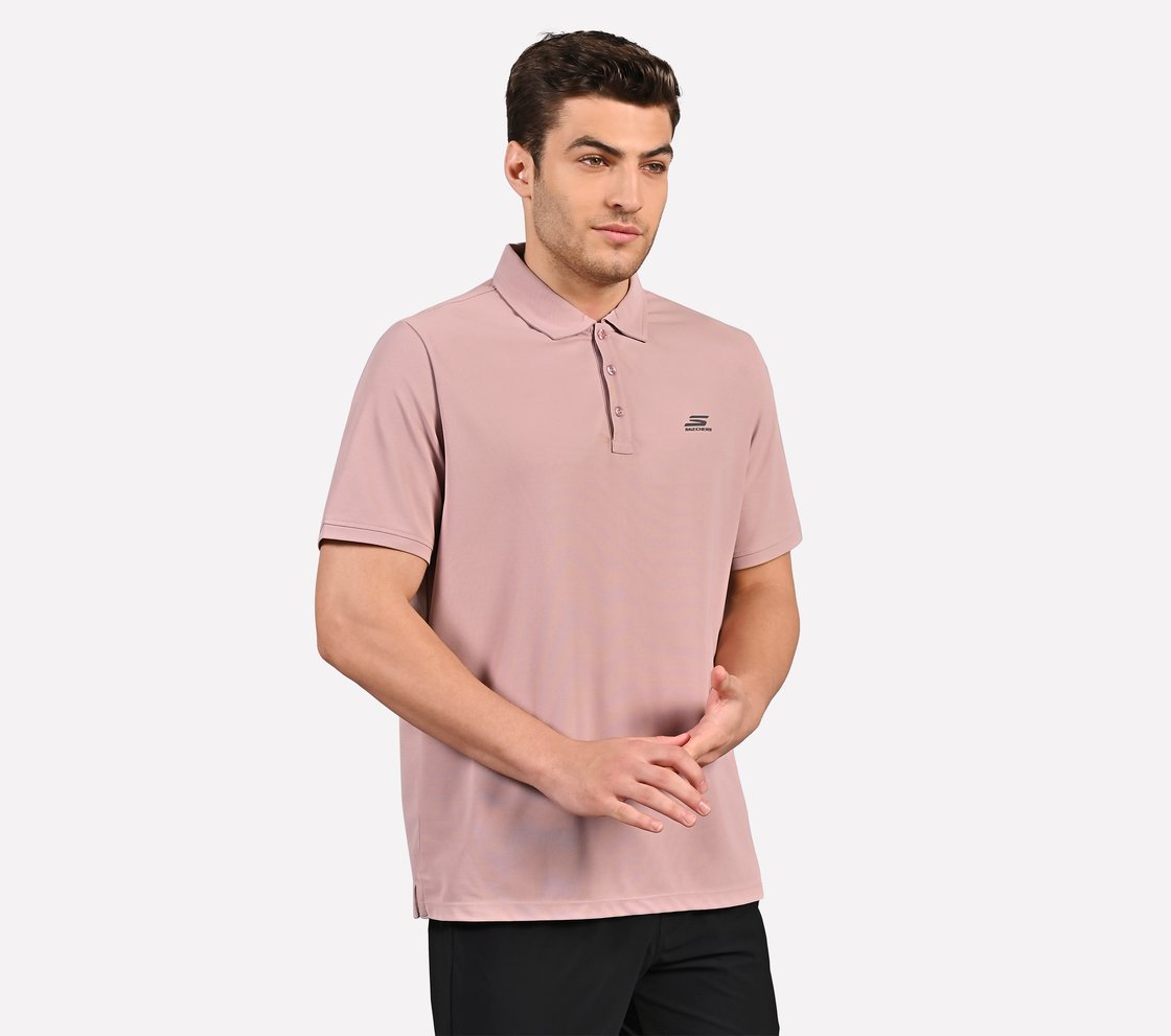 SKECHERS ESSENTIAL POLO, HOT PINK/GRAY Apparel Bottom View