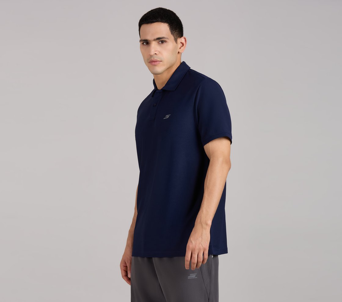 SKECHERS ESSENTIAL POLO, NAVY Apparel Top View