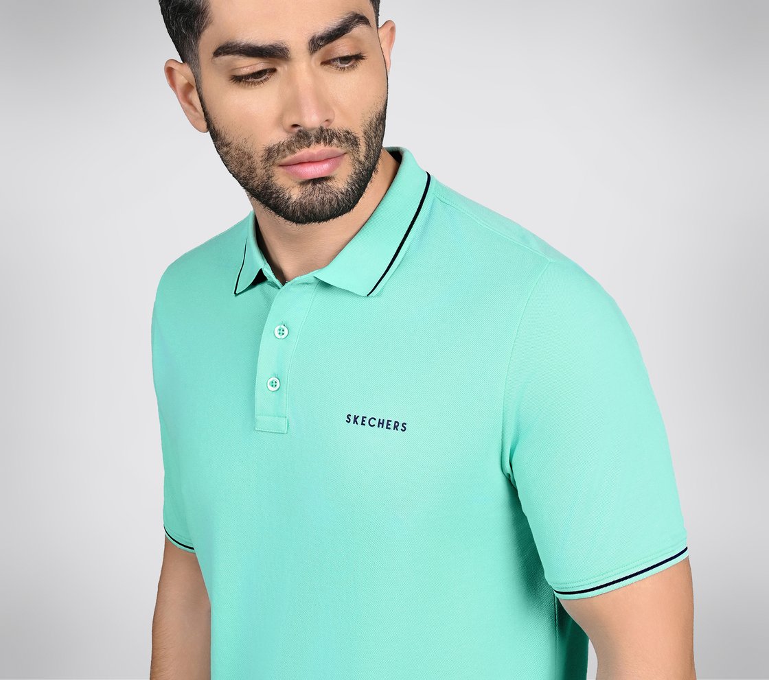 SKECHERS EVERYDAY POLO, YELLOW/AQUA Apparel Right View