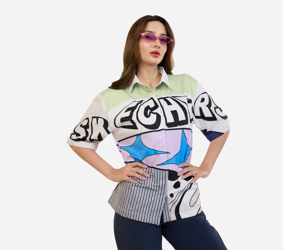 ENGINEERED PRINT HS SHIRT, WHITE