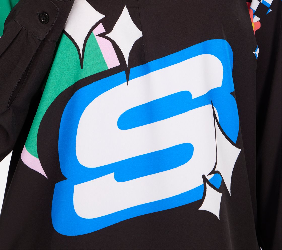 ENGINEERED PRINT FS SHIRT, BLACK