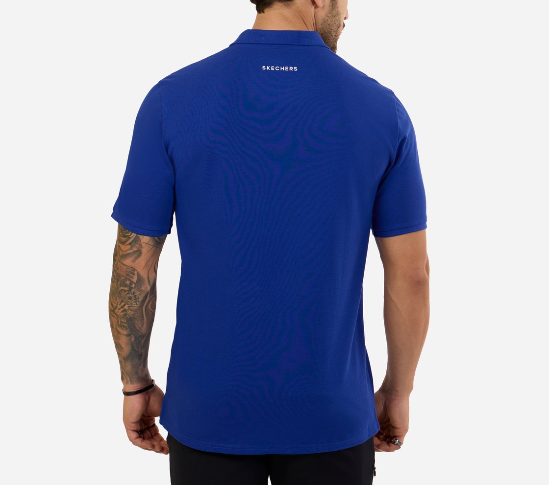 MI FAN LOGO POLO, BLUE/WHITE Apparel Left View
