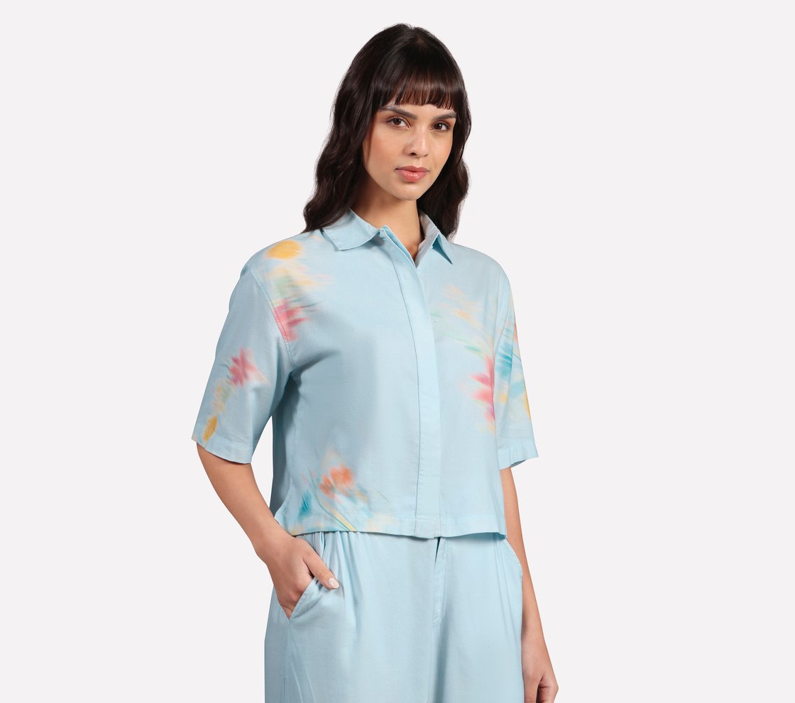 BLURRY FLORAL ALL OVER PRINT, WHITE/PINK/LIGHT BLUE