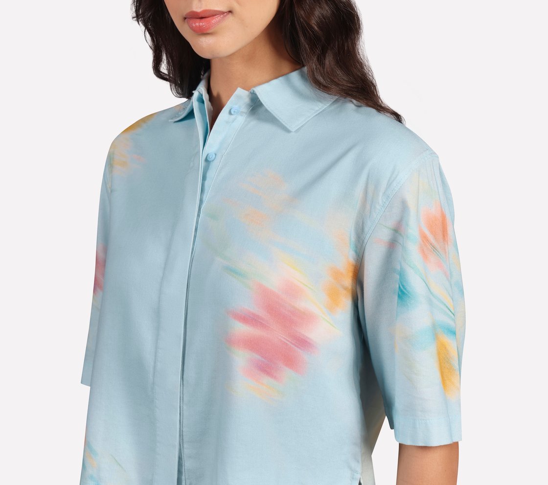 BLURRY FLORAL ALL OVER PRINT, WHITE/PINK/LIGHT BLUE Apparel Right View