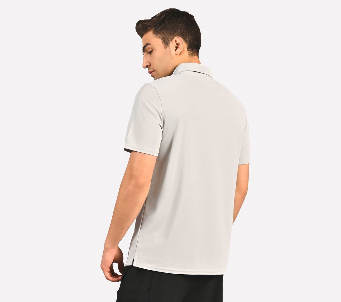 ZIP CLOSURE POLO, CHARCOAL/LT. GRAY