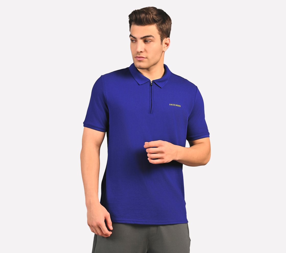CONTRAST TIPPING POLO, BLUE/RED Apparel Lateral View