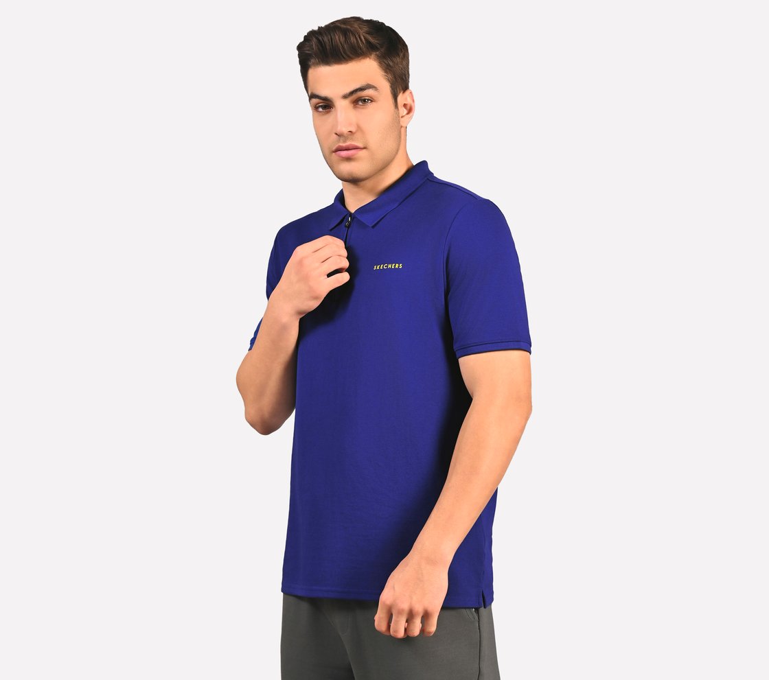 CONTRAST TIPPING POLO, BLUE/RED Apparel Bottom View