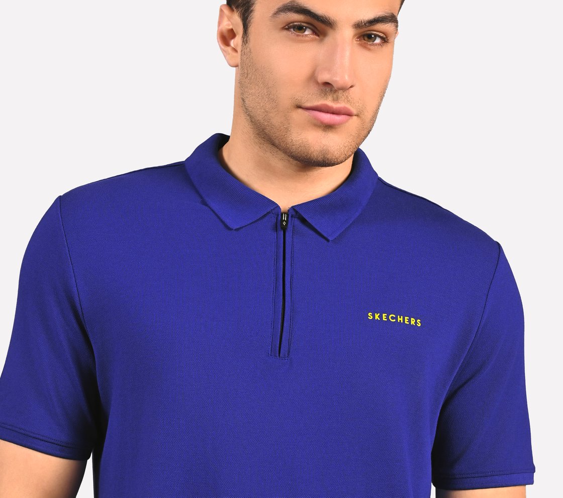 CONTRAST TIPPING POLO, BLUE/RED