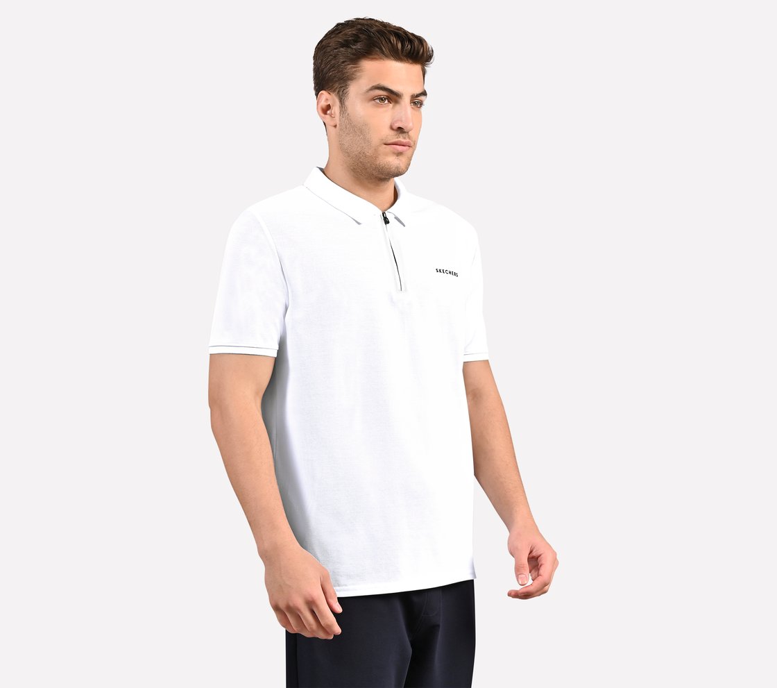 CONTRAST TIPPING POLO, WHITE