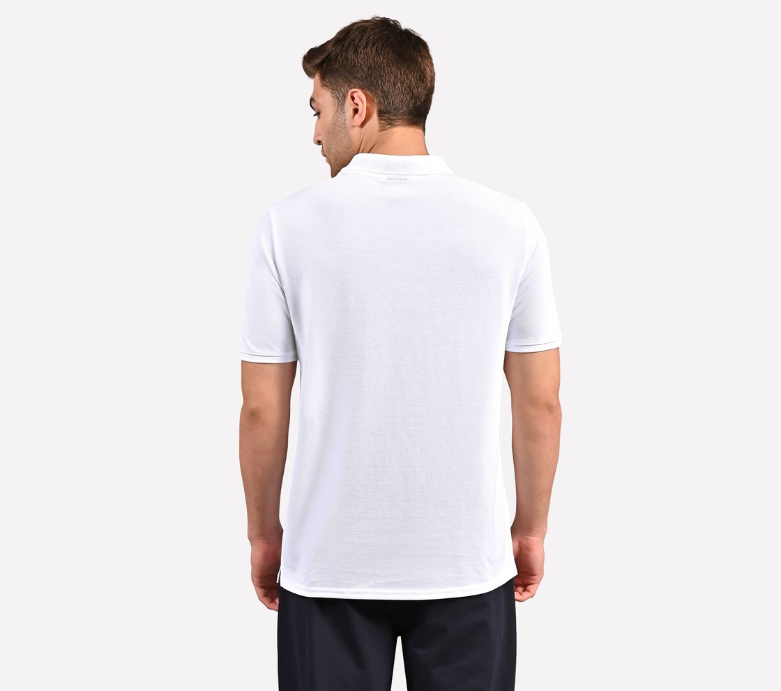 CONTRAST TIPPING POLO, WHITE