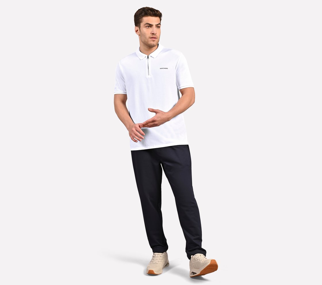 CONTRAST TIPPING POLO, WHITE