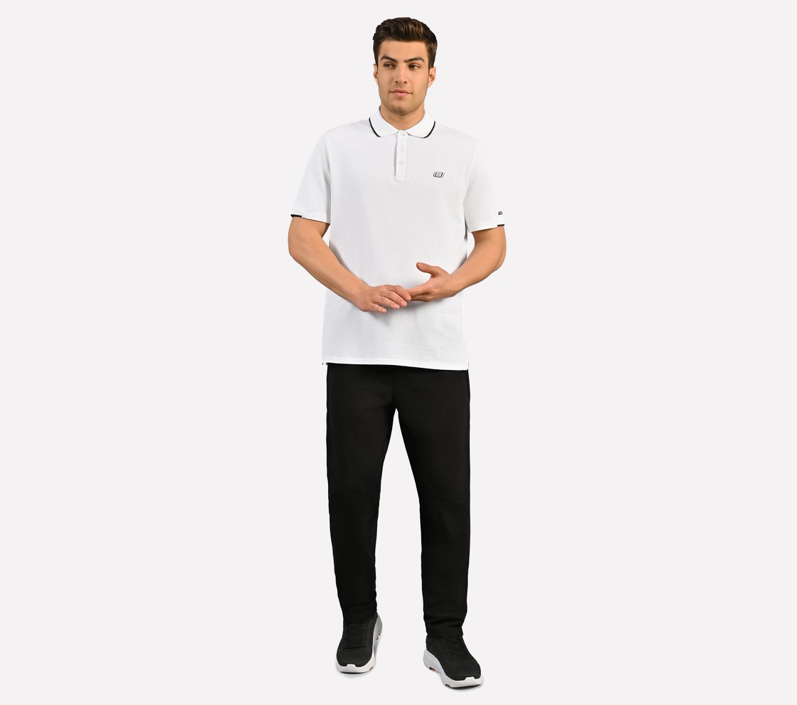 STRUCTURED KNIT POLO, WHITE