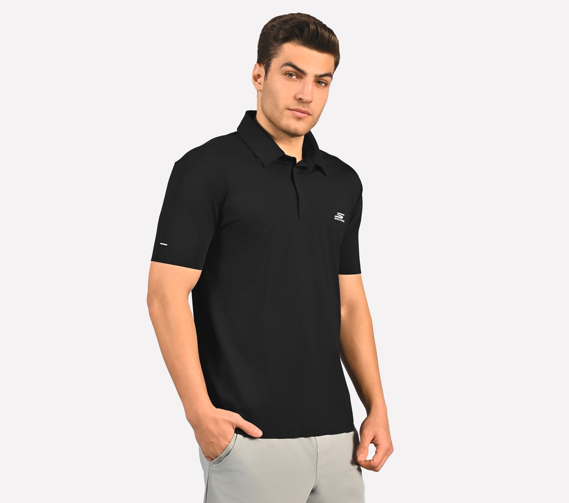 MENS BASIC POLO, BLACK/CHARCOAL/BLUE