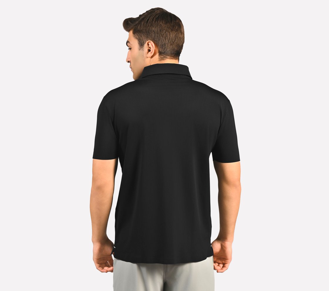 MENS BASIC POLO, BLACK/CHARCOAL/BLUE Apparel Left View