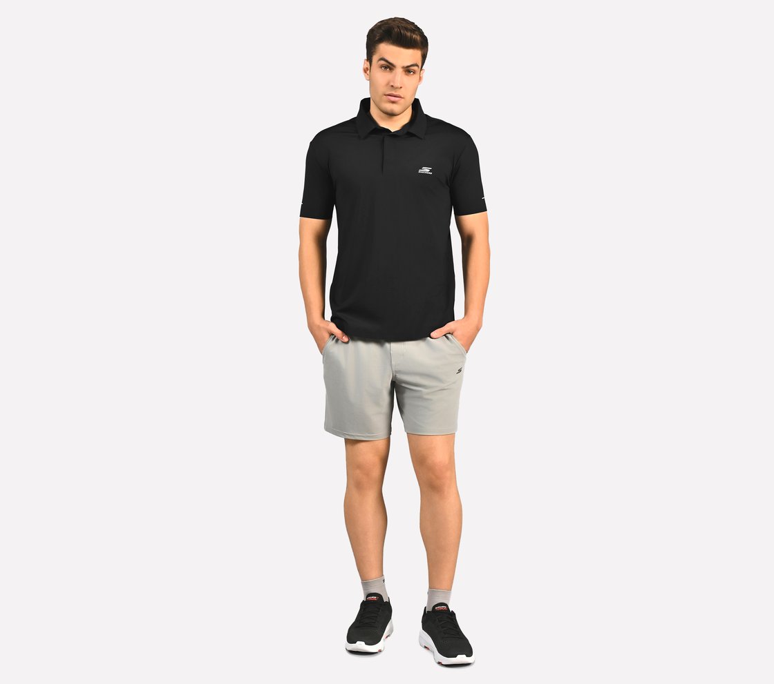 MENS BASIC POLO, BLACK/CHARCOAL/BLUE