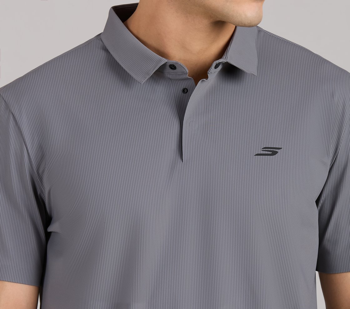 MENS BASIC POLO, CHARCOAL/LT. GRAY Apparel Right View