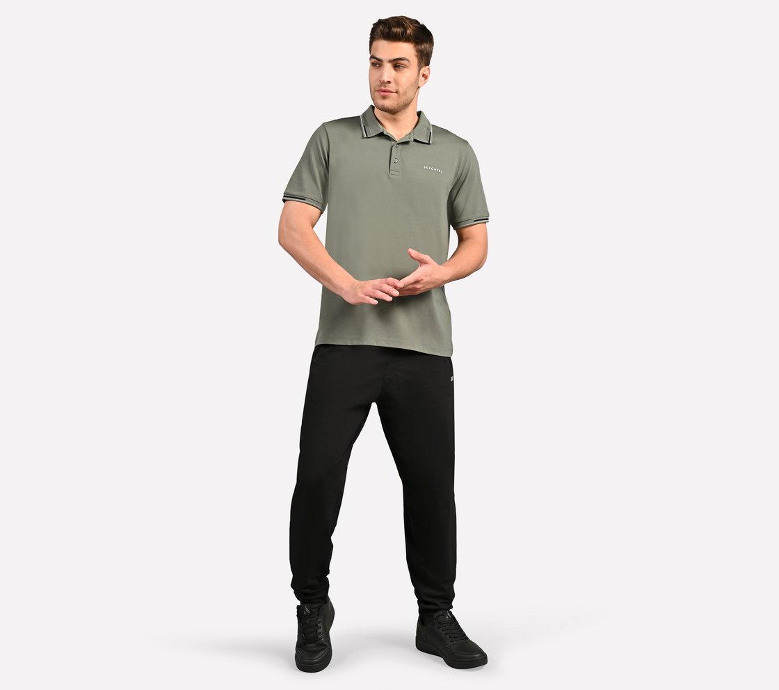 MENS TIPPING POLO, BURGUNDY/GREEN Apparel Right View