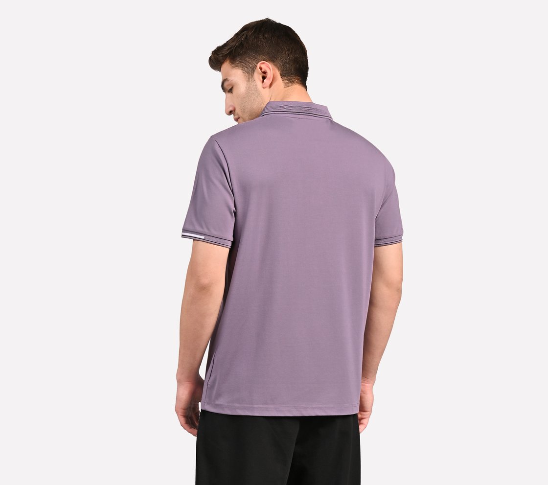 MENS TIPPING POLO, PURPLE/LIME Apparel Left View