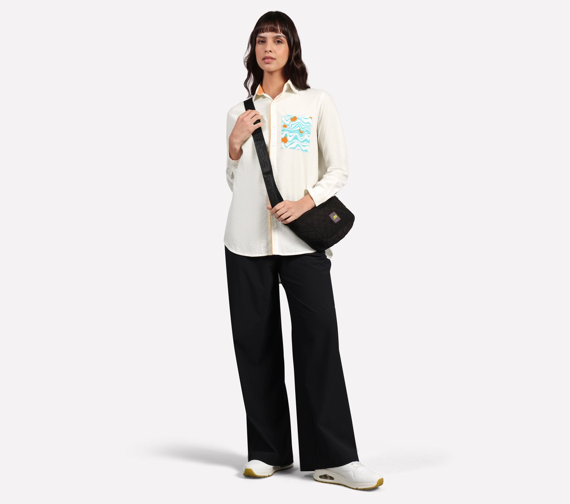 OVERSIZED PRINTED SHIRT, WHITE Apparel Right View
