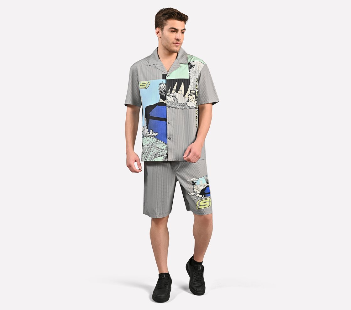 MENS ANIME STREET SHIRT, STONE/NATURAL