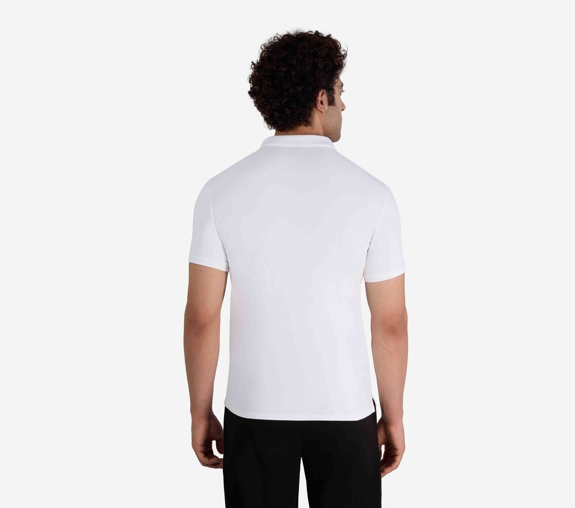MENS 1/4 ZIP POLO, WHITE Apparel Left View