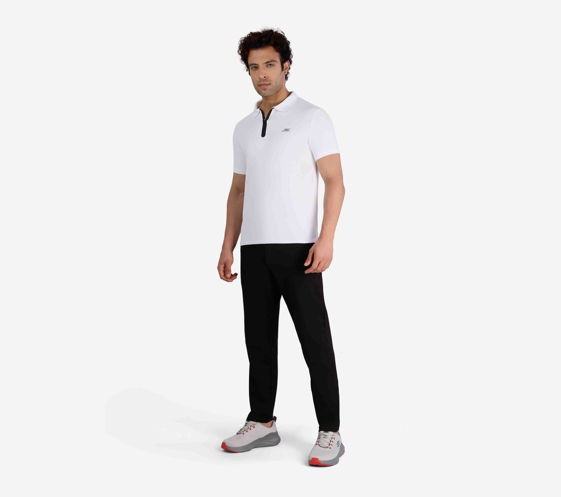 MENS 1/4 ZIP POLO, WHITE Apparel Right View