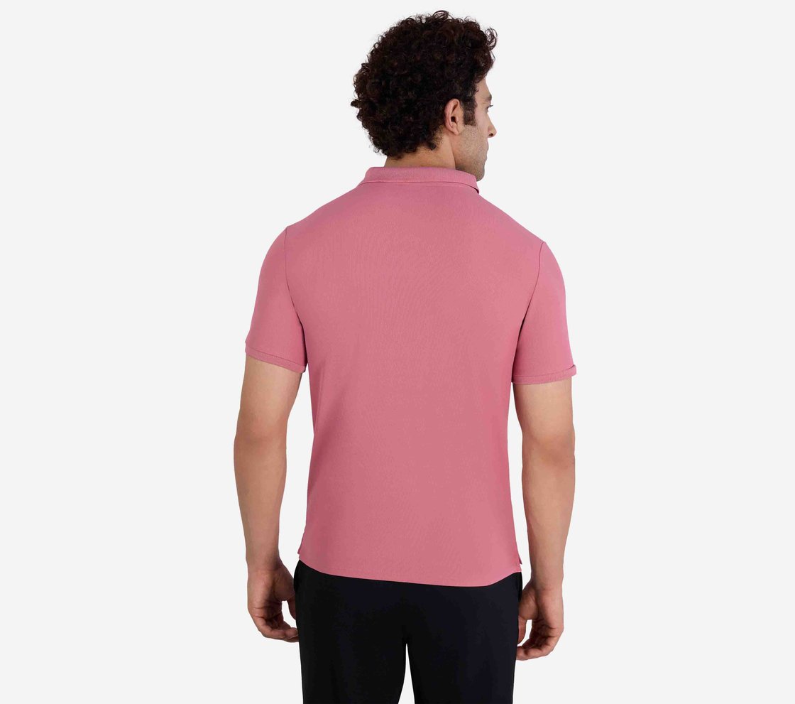 MENS PERFORMANCE POLO, CHARCOAL/CORAL