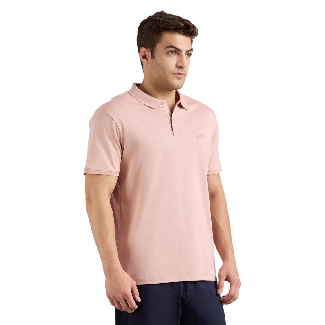 HIGHLANDER FRONT ZIPPER POLO, NATURAL/LIGHT PINK Apparel Bottom View