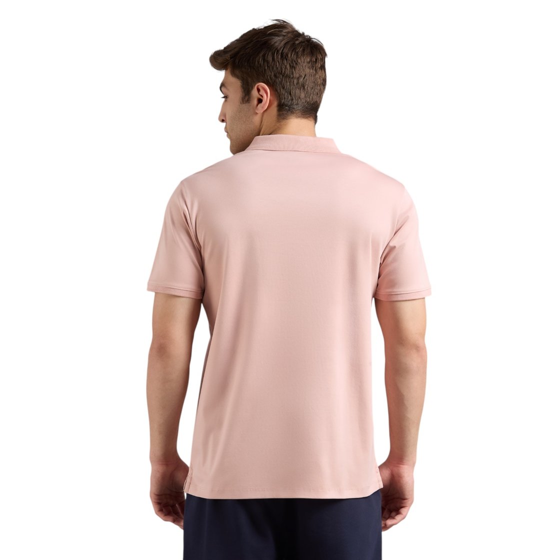 HIGHLANDER FRONT ZIPPER POLO, NATURAL/LIGHT PINK Apparel Left View