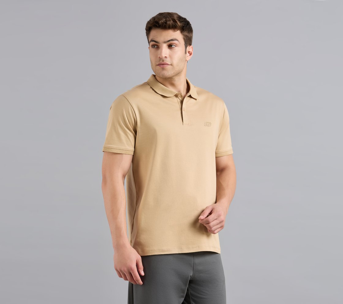 HIGHLANDER FRONT ZIPPER POLO, WHISKEY