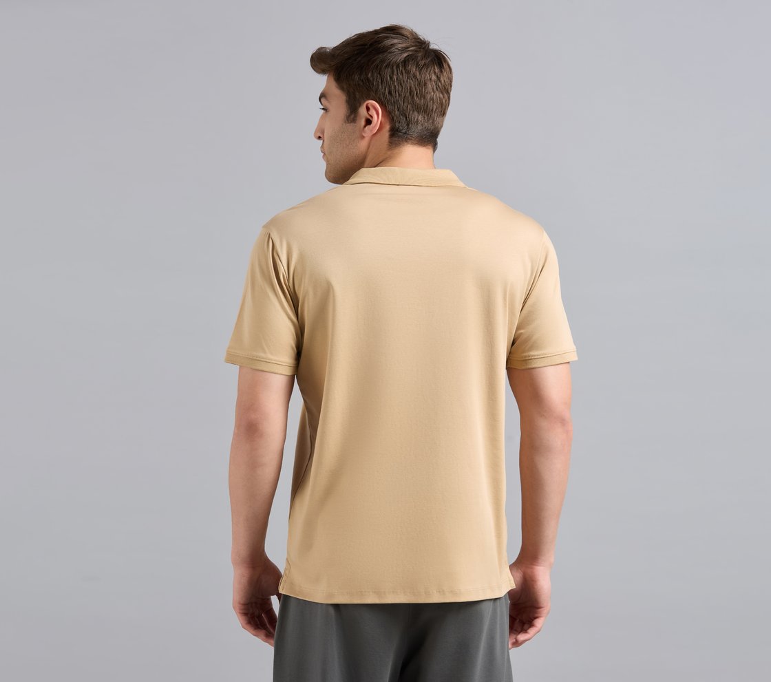 HIGHLANDER FRONT ZIPPER POLO, WHISKEY